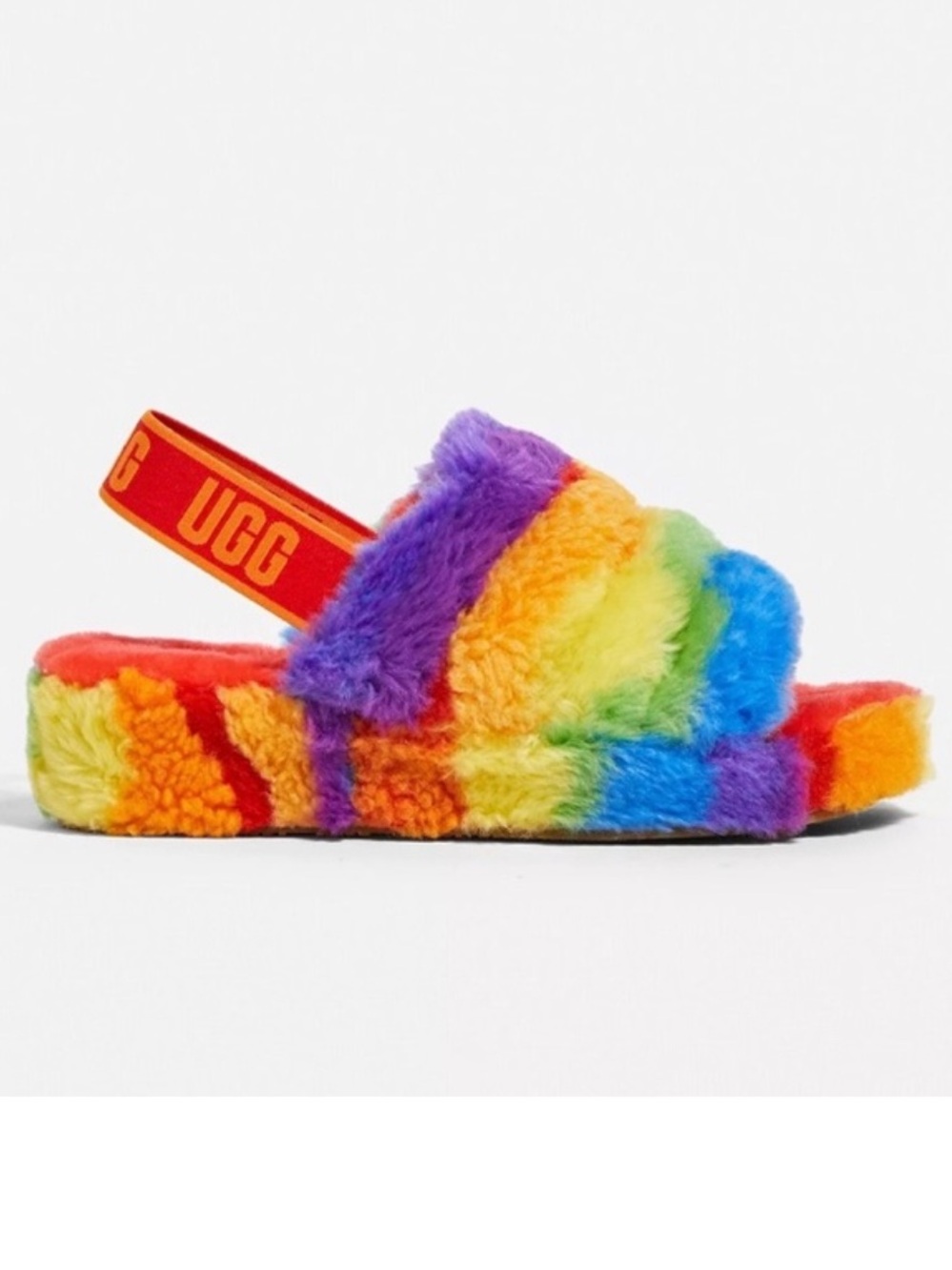 UGG Women's Cali Collage
Rainbow Fluff Yeah Slide Sandal
Slipper Size 9
